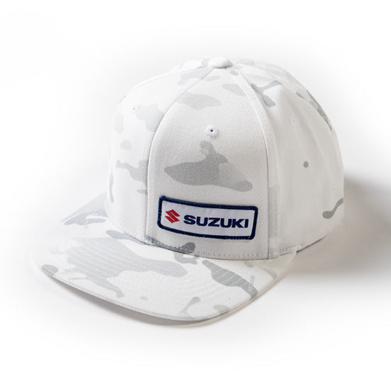 Suzuki White Camo snapback hat