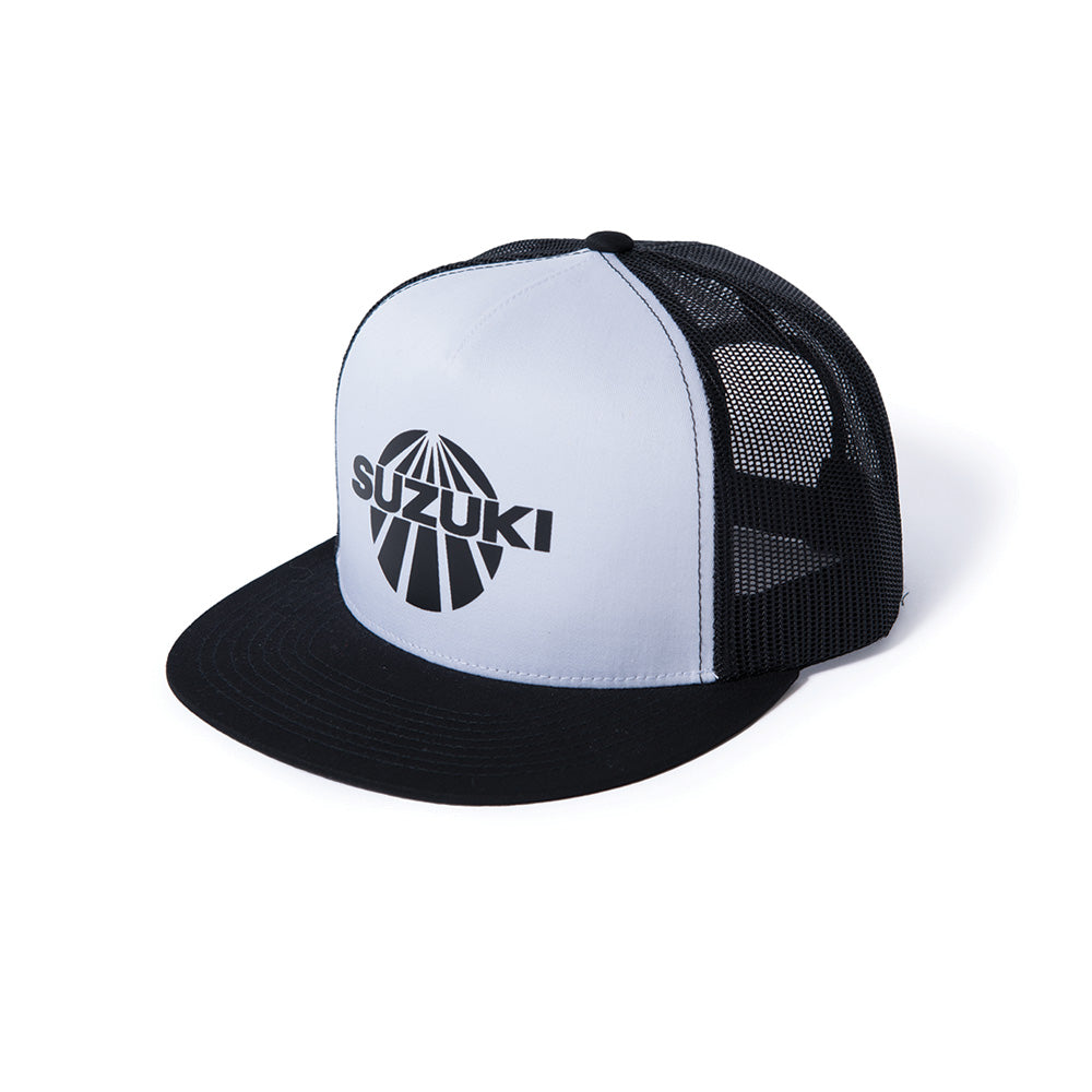 SUZUKI VINTAGE snapback hat / white-black