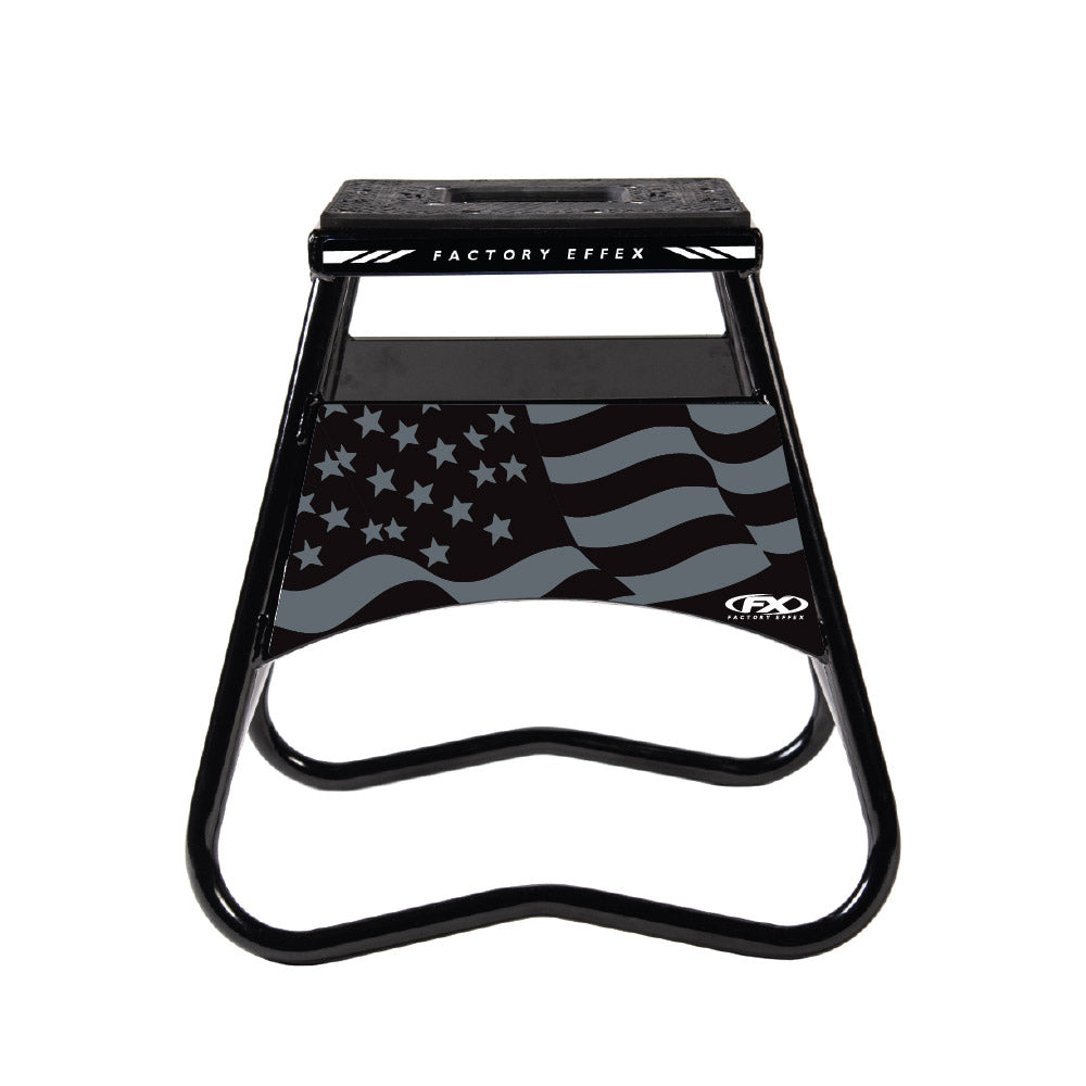 USA Wavy Flag V1 Bike Stand Black