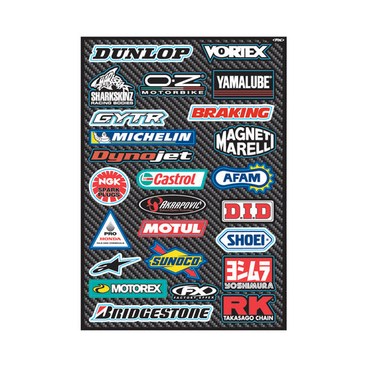 Sport Bike Sponsor Sticker Sheet