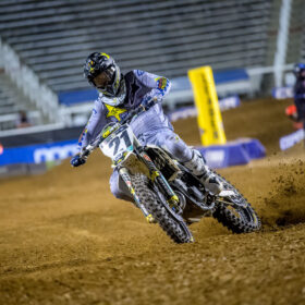 Jason Anderson ripping through at the 2020 SLC 1 Supercross Race