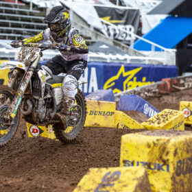 Jason Anderson in riding at the 2020 Salt Lake City 3 Supercross Race