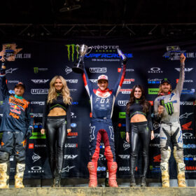 The podium winners at the 2020 Supercross Atlanta Race