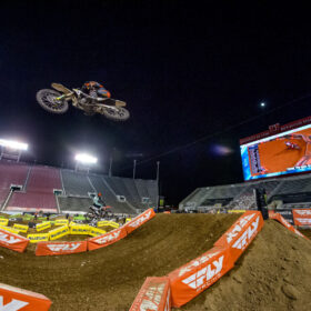 Dean Wison in the air at 2020 SLC 1 Supercross Race